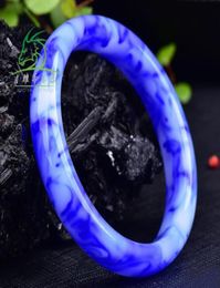 Xinjiang an gobi jade Bangle Blue and White Porcelain Women039s Jewellery Flower Bracelet5001281