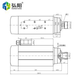 HQD Spindle 4.5kw ER32 Square Air-Cooled Spindle Motor 220v 380v Woodworking Engraving 18000RPM 300Hz For CNC Router