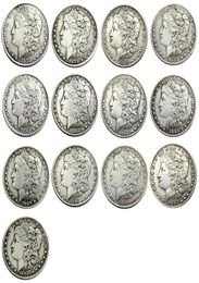 US 13pcs Morgan Dollars 18781893 quotCCquot Different Dates Mintmark craft Silver Plated Copy Coins metal dies manufacturing 125654421571