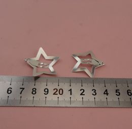 Sliver Star BB Hair Clips for Girls Metal Snap Simple Hairpins Barrettes Wmen Clip Headwear Styling Tools Hair Accessories