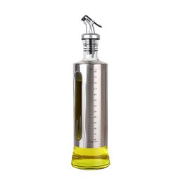 200/300/500ml Oil Bottle with Scale Multifunctional Glass Seasoning Storage Dispenser for Kitchen