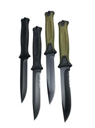 GB G1500 Survival Fixed Blade Straight Knife 12C27 Black Titanium Coated Drop Point Outdoor Camping Hiking Hunting Tactical Knives1436180