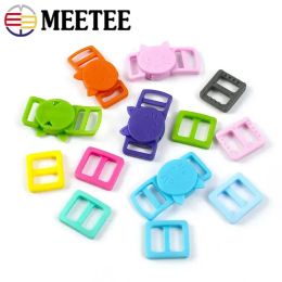 50/100Sets Meetee 10mm Plastic Release Buckle Tri Glide Slider Pet Collar Strap Adjust Clasp Safty Breakaway Paracord Accessory