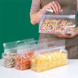 Storage Bags 10pcs Reusable PEVA Food Bag Freezer Stand Up Silicone Leakproof Top Kitchen Organizer Fresh