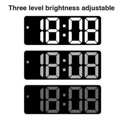 LED Table Clock Digital Alarm Snooze Display Time Date and Temperature Desktop Electronic Table Clocks Voice Control Function