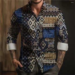 Men's Casual Shirts 2024 Ethnic Style Printed Shirt For Daily Vacation Street High Quality Fashion Comfortable Fabric Designer Clothing