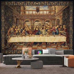 Jesus Tapestry Home Decor Last Supper Wall Hanging Christ Artistic Polyester Fabric Cottage Dorm Wall Art Home Decoration