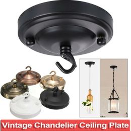 1Pc Ceiling Plate Holder Vintage Chandelier Ceiling Plate Metal Ceiling Plate With Hook DIY Chandelier Accessories