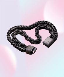 Mens Bracelet Stainless Steel 10 Inch Heavy Duty Double Layer Braided Chain Bracelet Retro Punk Jewellery Gift254a8663225