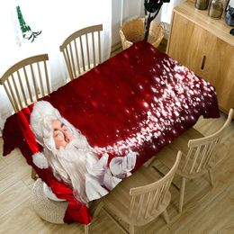 Christmas Tablecloths Santa Pattern Rectangle Antifouling Tablecloths Dinner Party Decorations Romantic Tablecloths Fireplace