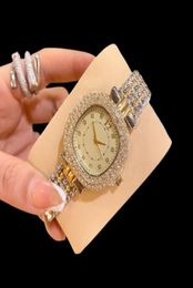 Fashion Luxury Gold Watch Women Watches Rhinestone Ladies wristwatch Stainless Steel iced out diamonds famous brand bracelet Clock6855745