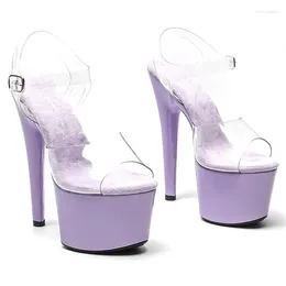Dance Shoes LAIJIANJINXIA PVC Uppre Colour High Heel Sandals 17cm /7inch Sexy Model Show And Pole Dancing 082