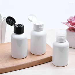 Storage Bottles 200 X White Plastic Shampoo 1.7oz Empty Short&Fat Shape For Refillable Travel Container Cosmetics Lotion Flip Lid Bottle