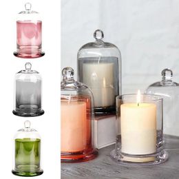 Candle Holders Colorful Windproof Holder Jar Glass Cover Table Decor Ornament Home Wedding Bar Party Art Accessories