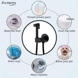 Avapax Brass Toilet Bidet Faucet Portable Bidet Faucet Hot Cold Water Mixer Toilet Bidet Sprayer Bathroom Shower Head