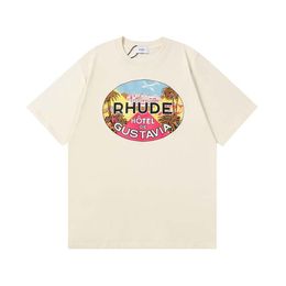 Rhude Short Sleeve Shirt Mens T Shirts Rhude Shirt Haikyuu Designer T Shirt Womens Tops Clothes Graphic Tees Shirts Rhude Summer Casual Loose Tshirts 244