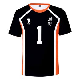 2023Summer New Hinata Shoyo Shadow Mountain Tobio T-shirt Cosplay Costume Karasuno Club Volleyball Adult Men Kids Top 2021 Anime