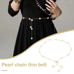 Belts Women Waist Chain Faux Pearl Pendant Adjustable Lobster Clip Stainless Slim Decoration Dress Skirt Jewellery Waistband