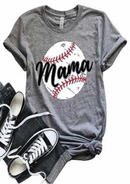 Drop Women Baseball Mom Mama Letter Print T Shirt Short Sleeve Tops Tee Plus Size T Shirt For 2019 Casual Women T Shirt Y2948208