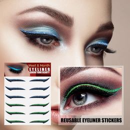 Waterproof Eyeliner Sticker Set 6 Pairs Reusable Double Eyelid Line Sticke Eye Makeup Self-adhesive Eyelid Sticke Beauty Tools