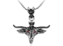 Pendant Necklaces BUDROVKY Pentagram Goat Head Necklace Amulet Sabbatic Occult Red Eye For Women Men Fashion Jewellery Collar Choker7265582