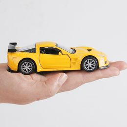 1:36 Chevrolet Corvette C6-R Diecast Car Models Alloy Vehicles Pull Back Toys for Children
