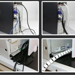 16/10 mm Flexible Spiral Cable Wire Protector Cable Organizer Computer Cord Protective Tube Clip Organizer Management Tools