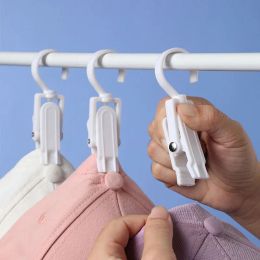 Plastic Rotating Clothes Pegs Laundry Drying Hanger Clothes Pins Bathroom Hat Socks Towels Hanging Clips Household Storage Hooks