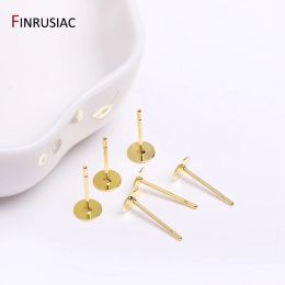 18k Gold Plated Copper Post Earring Base Earring Studs Earring Blank DIY Earrings Accessories Jewellery Making Supplies