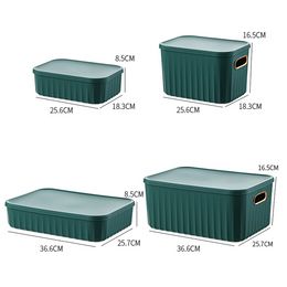 Household Storage Organisers for Cabinets Wardrobe Thicken Plastic Makeup Clothes Sundries Storage Box with Dust-Proof Cover