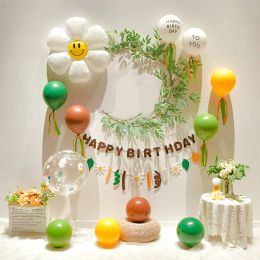 Clippers Ins First Birthday Party Balloon Kit Baby Shower Forest Theme Background Decoration Non Woven Banner Set