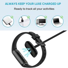 1m USB Charging Cable For Fitbit Charge 5 6 Charger Cord For Fitbit Luxe Adapter Charging Dock Cradle Smart Watch Accessories