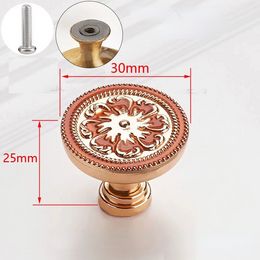 Retro Red Bronze Kitchen Cabinet Knobs Cupboard Door Zinc Alloy Handles Vintage Wardrobe Furniture Handle Drawer Pulls