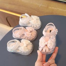 First Walkers Baby Girls Walker Shoes Versatile Hollow Children Fashion Sweet Princess Sandals Solid Colour Bow Chinese Style 2024 0-2y