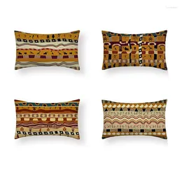 Pillow African National Decor Style Character Totem Pattern Long Waist Case Sofa Car Decorative Rectangle Cover 30x50cm