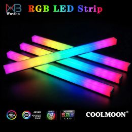 Cooling 4pin RGB ARGB 5V 3PIN LED Strip Colourful Light For Computer Case Chassis Diy Lamp Bar Magnetic Sync