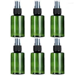 Storage Bottles 6Pcs Green PET Travel Spray 3.4Oz(100Ml) With Black Fine Misting Sprayers For Cleaning Gardening Kitchen Plants