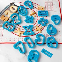 16Pcs/set Large 0-9 Numbers Letter Cookie Cutter Molds Plastic 3D Pressable Biscuit Fondant Stamps DIY Birthday Cake Decorations