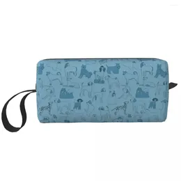 Cosmetic Bags Cute Animal Pet Dog Pattern Bag Women Big Capacity Makeup Case Beauty Storage Toiletry Dopp Kit Box