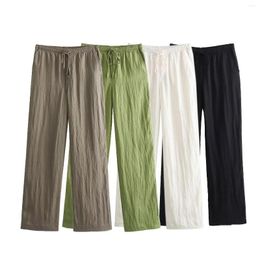 Women's Pants Long Are Elegant Casual Loose Fashionable And Commuting With Elastic Waist Wide Legs
