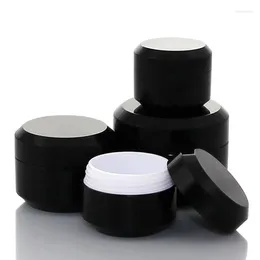 Storage Bottles 20pcs/lot 5g 10g 15g 30g Empty Cream Jar Plastic Cosmetic Bottle Packaging Black Eyeshadow Makeup Pot