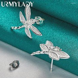 Stud Earrings URMYLADY 925 Sterling Silver Dragonfly Zircon For Women Wedding Party Fashion Jewelry