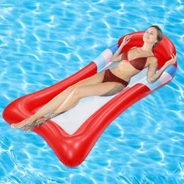 Foldable Inflatable Floating Row Summer PVC Swimming Pool Air Mattresses Water Float Bed Lounger Chair Hammock Beach Pool Party