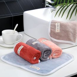 1Pc 30x30cm Solid Color Coral Velvet Square Towel Bathroom Baby Wash Face Soft Absorbent Wipe Cloth