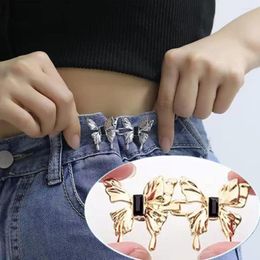 Belts 1 Pair Butterfly Shaped Pant Waist Tightener Adjustable Buckle Set Pants Button For Jeans To Make Tighter