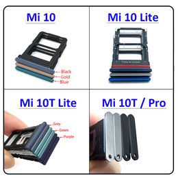 Original SIM Tray Holder For Xiaomi Mi 10 Mi10 Mi10T 10T Pro Lite Sim Card Tray Slot Holder Adapter Socket Repair Parts