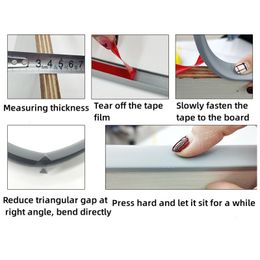 Self-adhesive U-Shaped Edge Strip banding tape Wood Furniture Wardrobe Board protector cover Silicone Rubber Seal Strip 1M