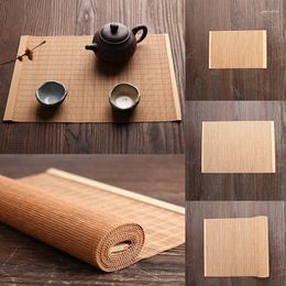 Table Mats Slip-proof Mat Chinese Style Napkin Insulation Pad Hand-woven Bamboo Placemat Decor Tea Set Pography Prop
