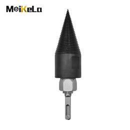 Meikela Wood Drill Firewood Splitter Drill Bit Round/Hex/Square Shank Wood Cone Reamer Punch Driver Step Drill Woodworking Tool