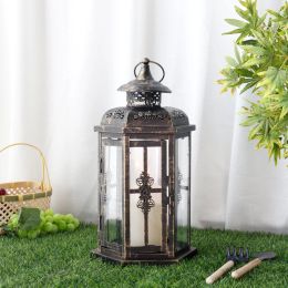 Vintage Candle Holder Lantern Metal Decorative Lantern Lantern Hanging Candlestick Wedding Home Decor Living Room Decoration